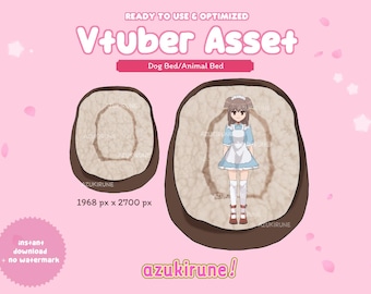 Vtuber Asset | Dog Bed | Puppy Vtuber Asset | Cat Vtuber Asset | Sheep Vtuber Asset | Animal Vtuber Asset | Vtuber Asset Dogbed