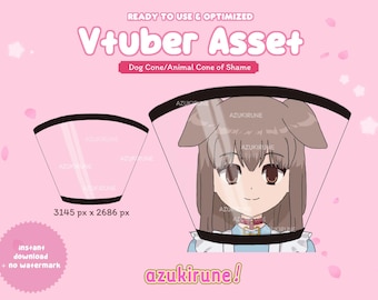 Vtuber Asset | Dog Cone of Shame | Puppy Vtuber Asset | Cat Vtuber Asset | Sheep Vtuber Asset | Animal Vtuber Asset