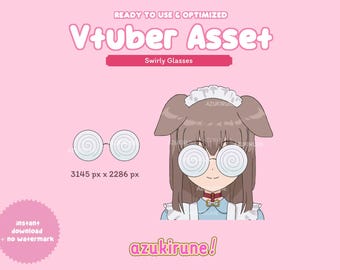 Vtuber Asset | Swirly Glasses | Otaku Glasses | Circle Glasses | Fujoshi Glasses