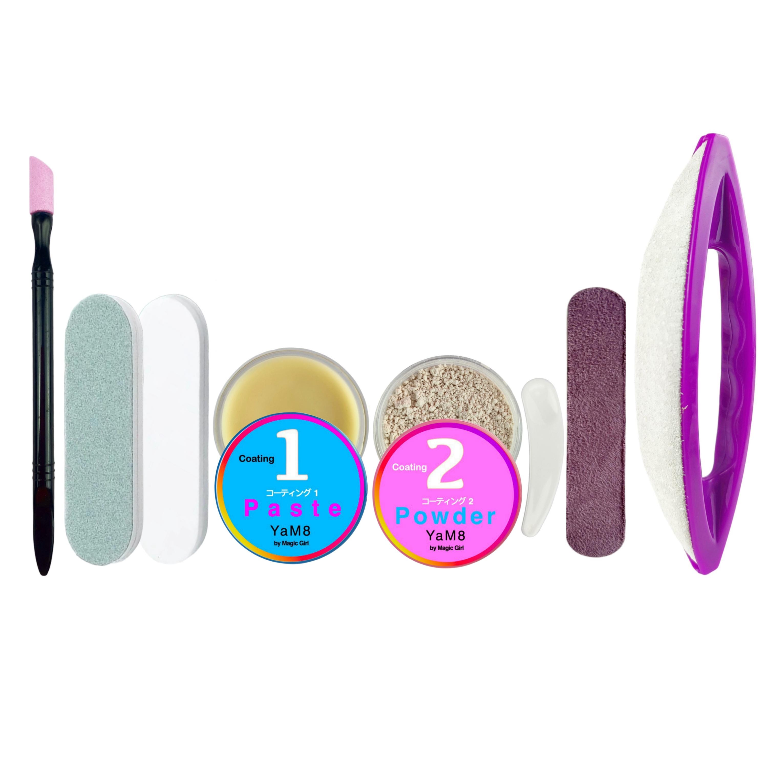 Natural Japanese Nail Kit - Healthy Shine with Polishing Powder & Organic Ingredients for Perfect Nails, MANOA CRISTAL