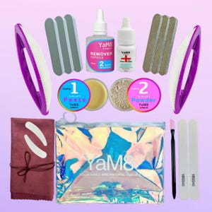Set de manicura japonesa, cuidado de uñas naturales, pasta, polvos y pulidores