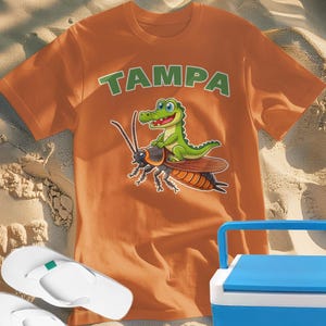 Funny Tampa Florida T-shirt | Tampa Humor Gator Graphic Tee | Tampa Bay Beach Shirt | Tampa Palmetto Bug Shirt | Fun Tampa City Welcome Gift