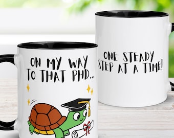 Taza para estudiante de doctorado / Taza divertida para doctorando / Humor para la defensa de la tesis doctoral / Taza de aceptación del doctorado / Regalo para nuevos estudiantes de doctorado