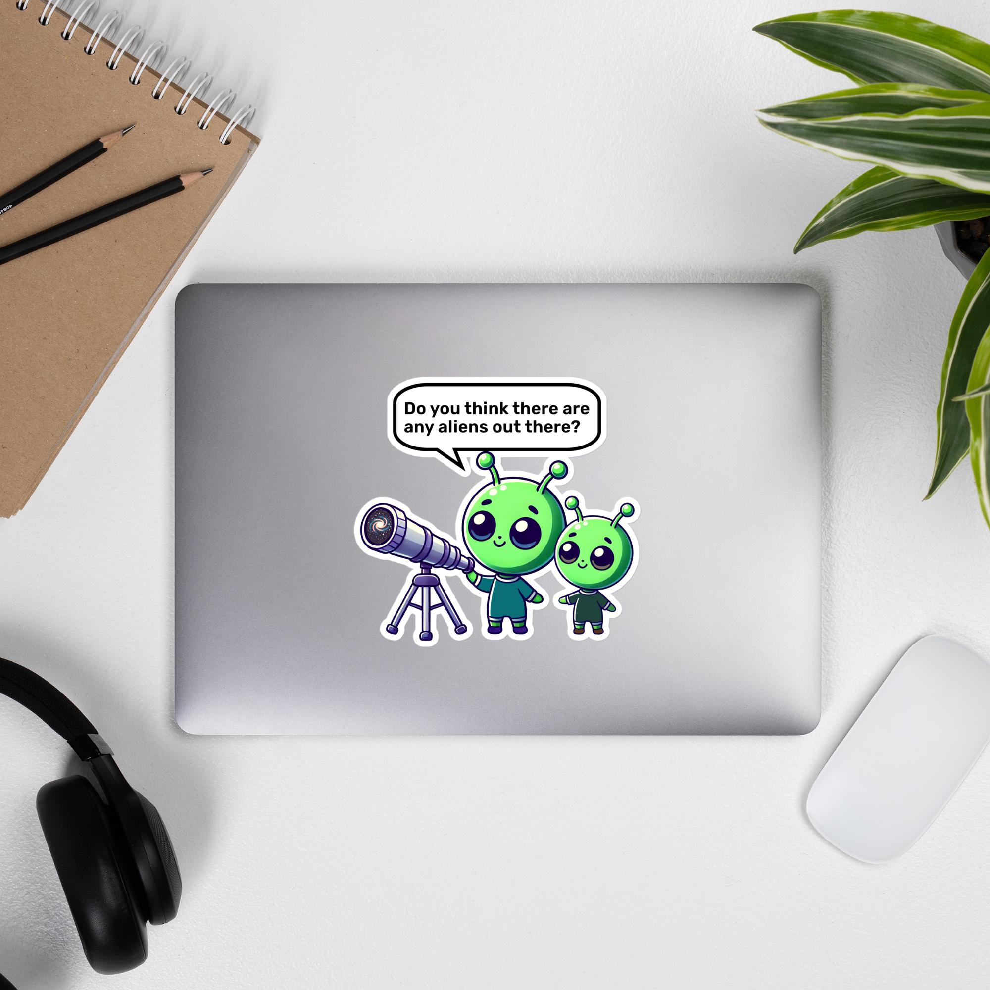 Funny Alien Comic Sticker | Space Cartoon Humor Sticker | "do You Think ...