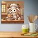 Bunny Rabbit Baking Cake Kitchen Canvas Art | Dining Room Chef Art ...