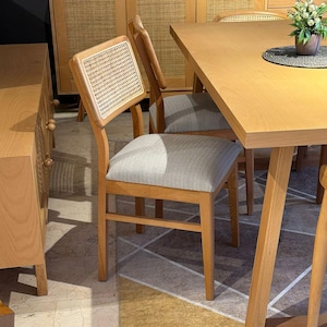Comfortable Wooden Chair, Rattan Chair, Dining Room Chair, Handmade Furniture, Flexible Color Options, Home Interior Design, Vintage Decor