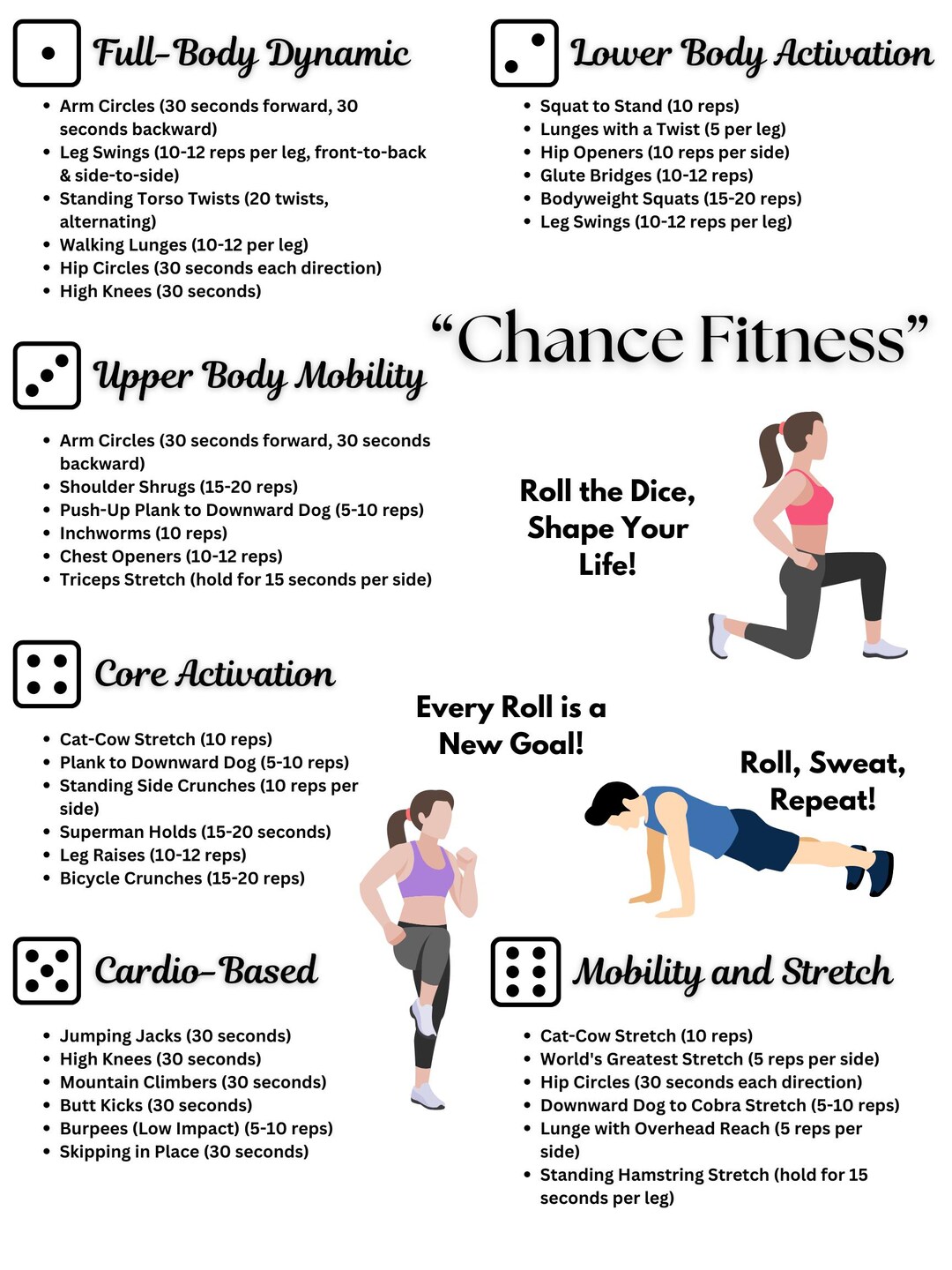 Chance Fitness, Daily Routine, Classroom Activity, PE Activity, Student ...