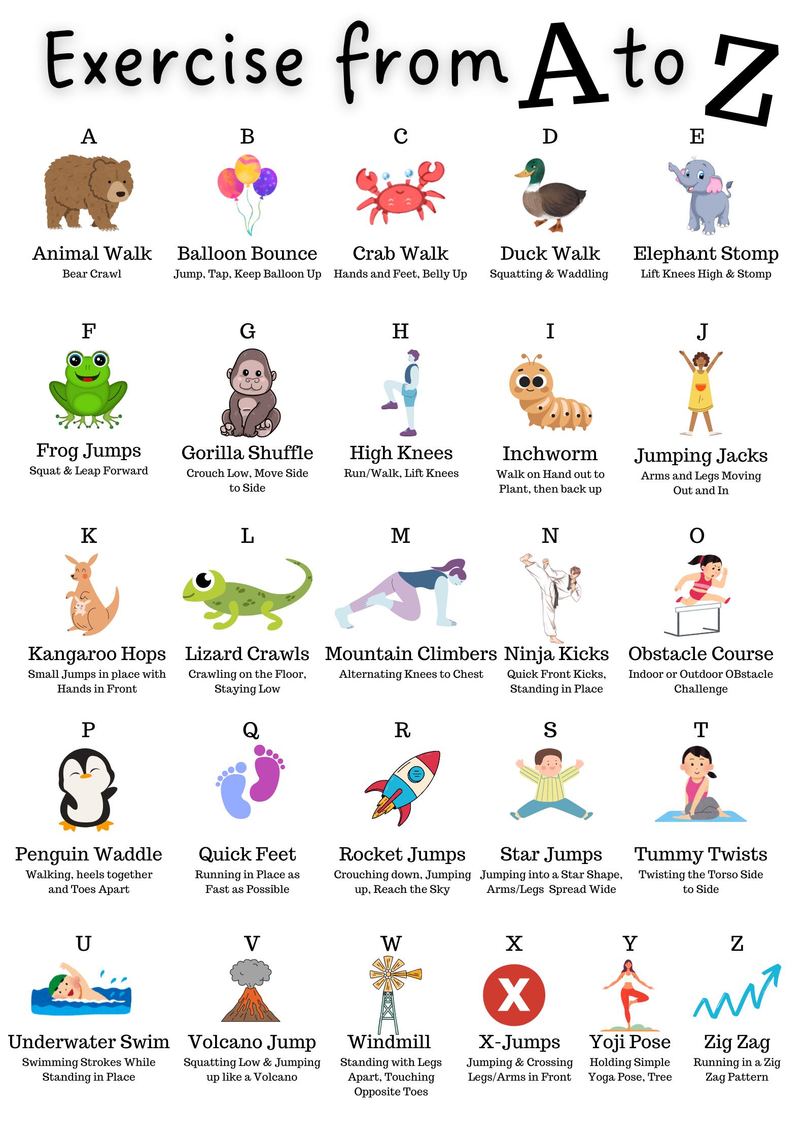 Kids alphabet workout sale