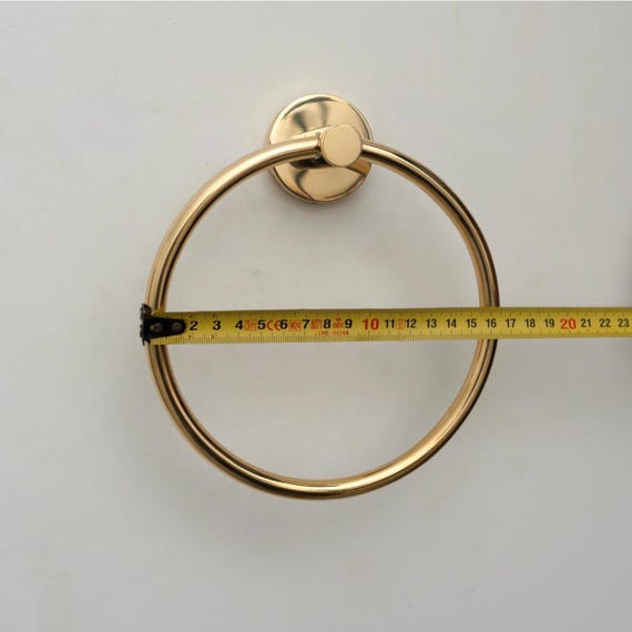 Unlacquered Brass Towel Ring, Modern Wall Mounted Towel Holder, Minimalist Bathroom Hardware
