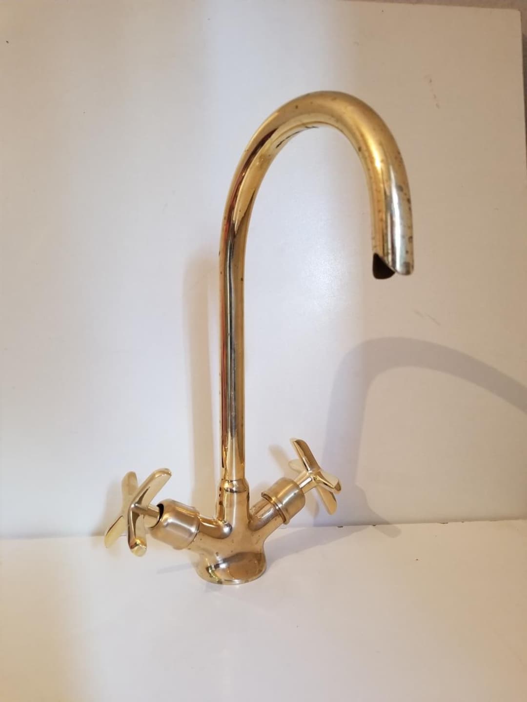 Brass Gooseneck Kitchen Faucet: Vinta...