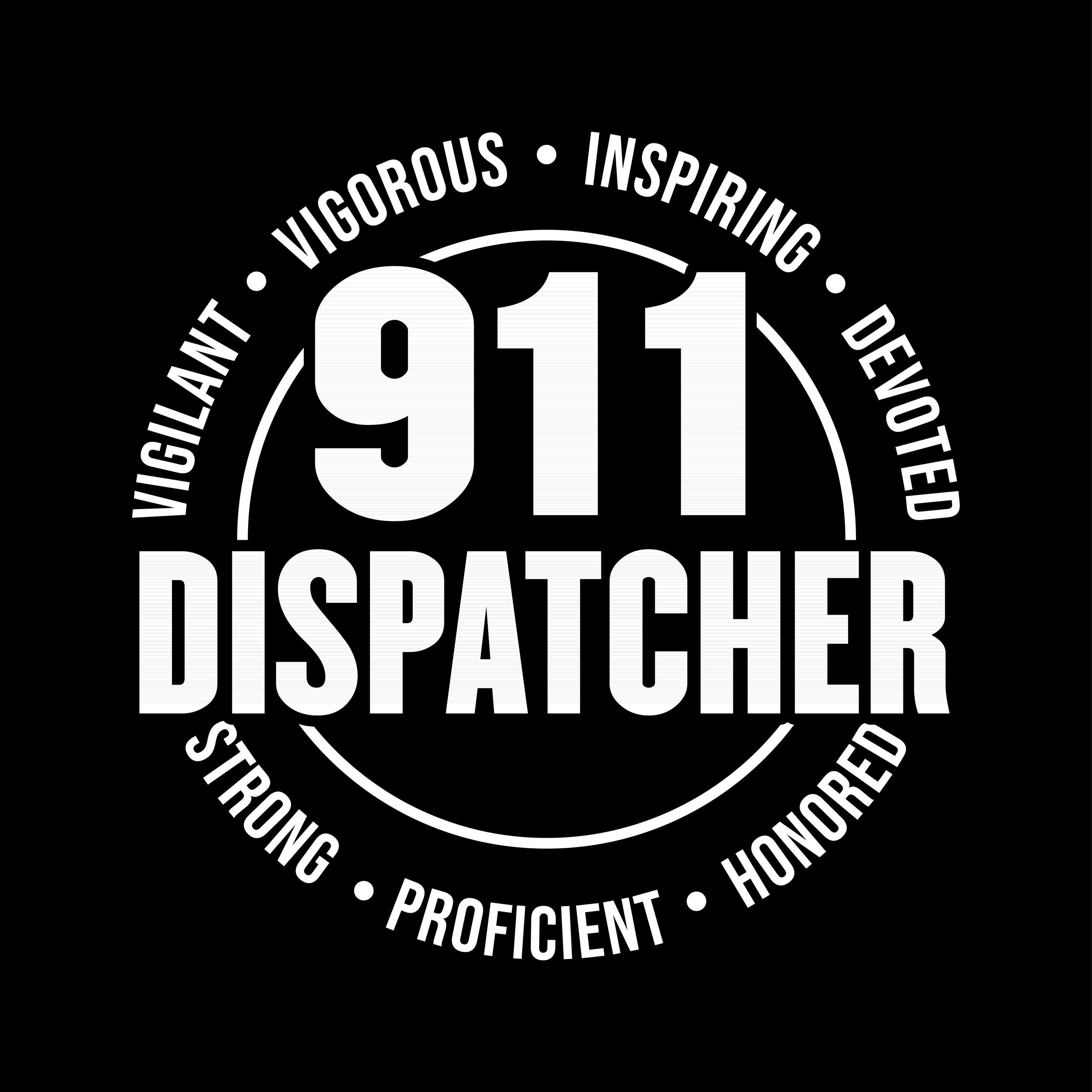 Dispatcher Qualities Round Police Fire Medical (911 Dispatch Logo