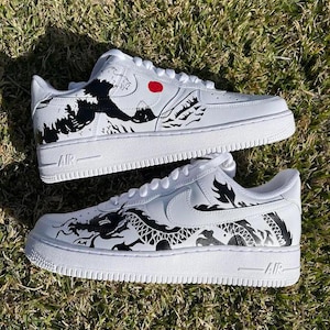 Custom Great Wave & Dragon Nike Air Force 1, Custom Air Force 1, Shoe Customs, Painted Nike Air Force 1