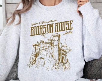 Sudadera con cuello redondo de Fourth Wing Riorson House, Fourth Wing Xaden, Fourth Wing Merch, sudadera Fourth Wing Dragon, sudadera Booktok