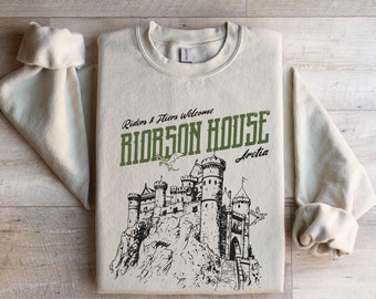 Sudadera con cuello redondo de Fourth Wing Riorson House, Fourth Wing Xaden, Fourth Wing Merch, sudadera Fourth Wing Dragon, sudadera Booktok