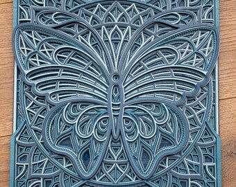 Wall signs, Laser cut, Spray Paint, Mandala, Layered, Handmade, Butterfly