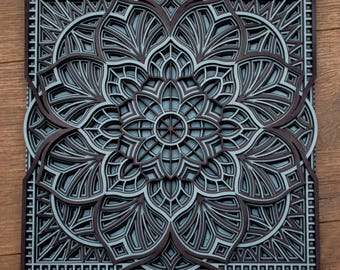 Wall signs, Laser cut, Spray Paint, Mandala, Layered, Handmade,