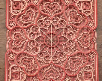 Wall signs, Laser cut, Spray Paint, Mandala, Layered, Handmade, heart, love