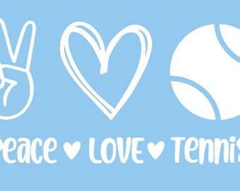 Peace Love Tennis Car Decal, Oracle 651 Vinyl