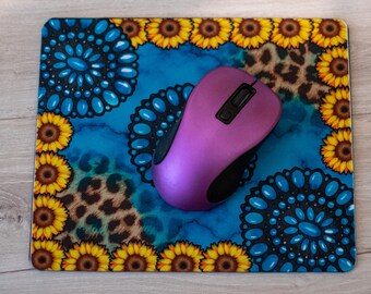 Mouse pad, sublimation, sunflowers, country, belt