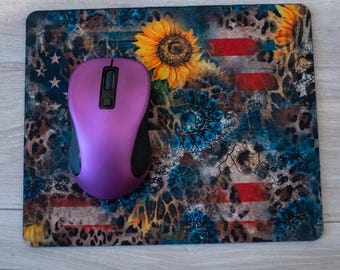 Mouse pad, sublimation, country, sunflower, flag