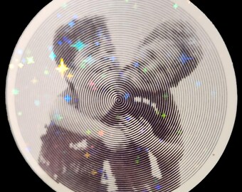 Pegatinas, holográficas, mamá, niños, portátil, imágenes en espiral