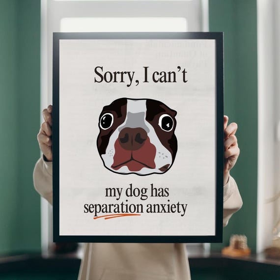 Bulldog's Separation Anxiety A3 Wall Art Print Frenchie Owner