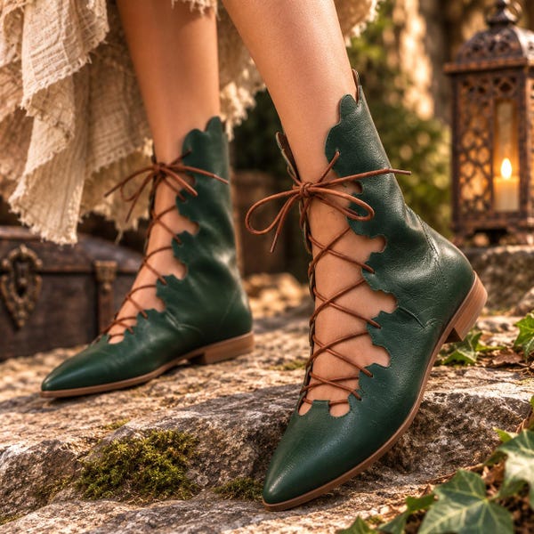 Leather Elf Shoes: Medieval Cosplay Costume, Ren Fair Festival Shoes