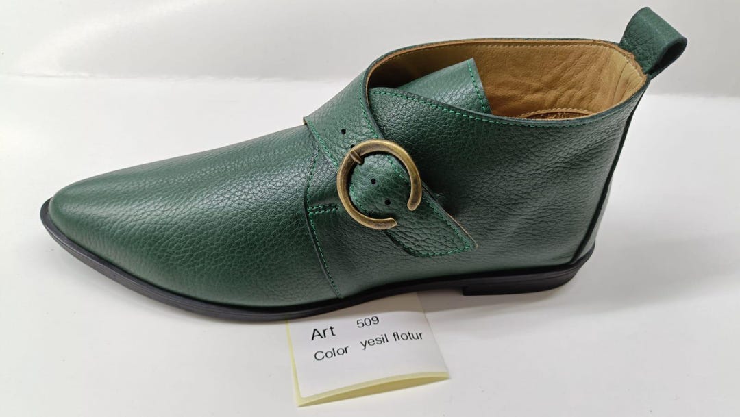 BUYKUD Handmade Genuine Leather Vintage Women Short Boots