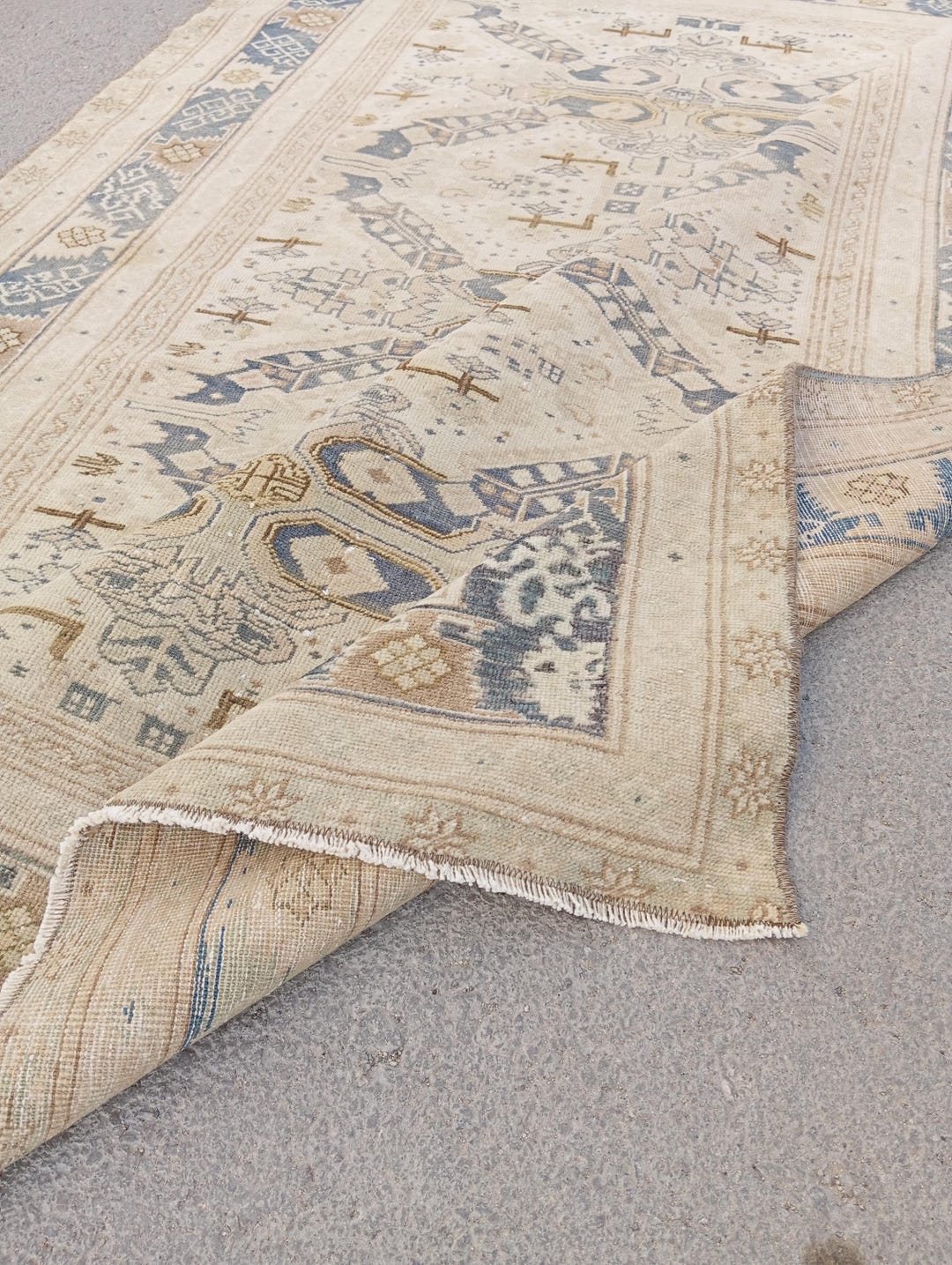 4x5 Rug,4x5 Beige Bulue Rug,coloring Rug,vintage 4x5 Rug,area Rugs Home ...