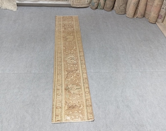 1x8 Rug,Turkish Vintage Runner Rug,Oushak Runner 1x8,Natural Gift Rug,Anatolian Runner Rug,Wool Turkish Rug,Handmade Wool, Rug 1&#39;5x7&#39;6 feet