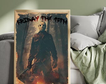 Freitag der 13te Vintage Horror Film Poster (Digitaler Download)