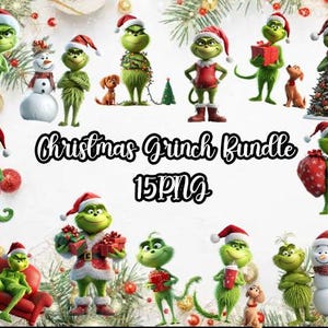 Imágenes prediseñadas de Grinch de Navidad, 15 imágenes prediseñadas de invierno de Grinch PNG, imágenes prediseñadas de Navidad, imágenes prediseñadas de dibujos animados, SVG de Navidad, imágenes prediseñadas de Grinch lindo, Grinch PNG, camisa
