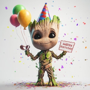 5 PNG urodziny Groot, Iam Groot PNG, Baby Groot, Groot clipart, urodziny clipart, słodkie cliparty, urodziny Groot SVG, clipart do koszuli, kubek