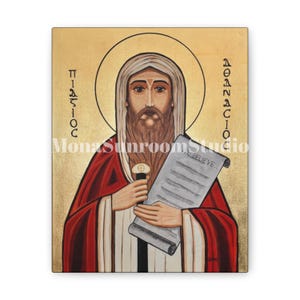 St. Athanasius Coptic Icon - Canvas Print