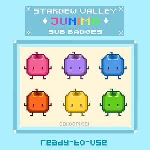 Rainbow Pixel Junimo Stardew Valley Sub/Bit Badges or Emotes! available in 6 sizes
