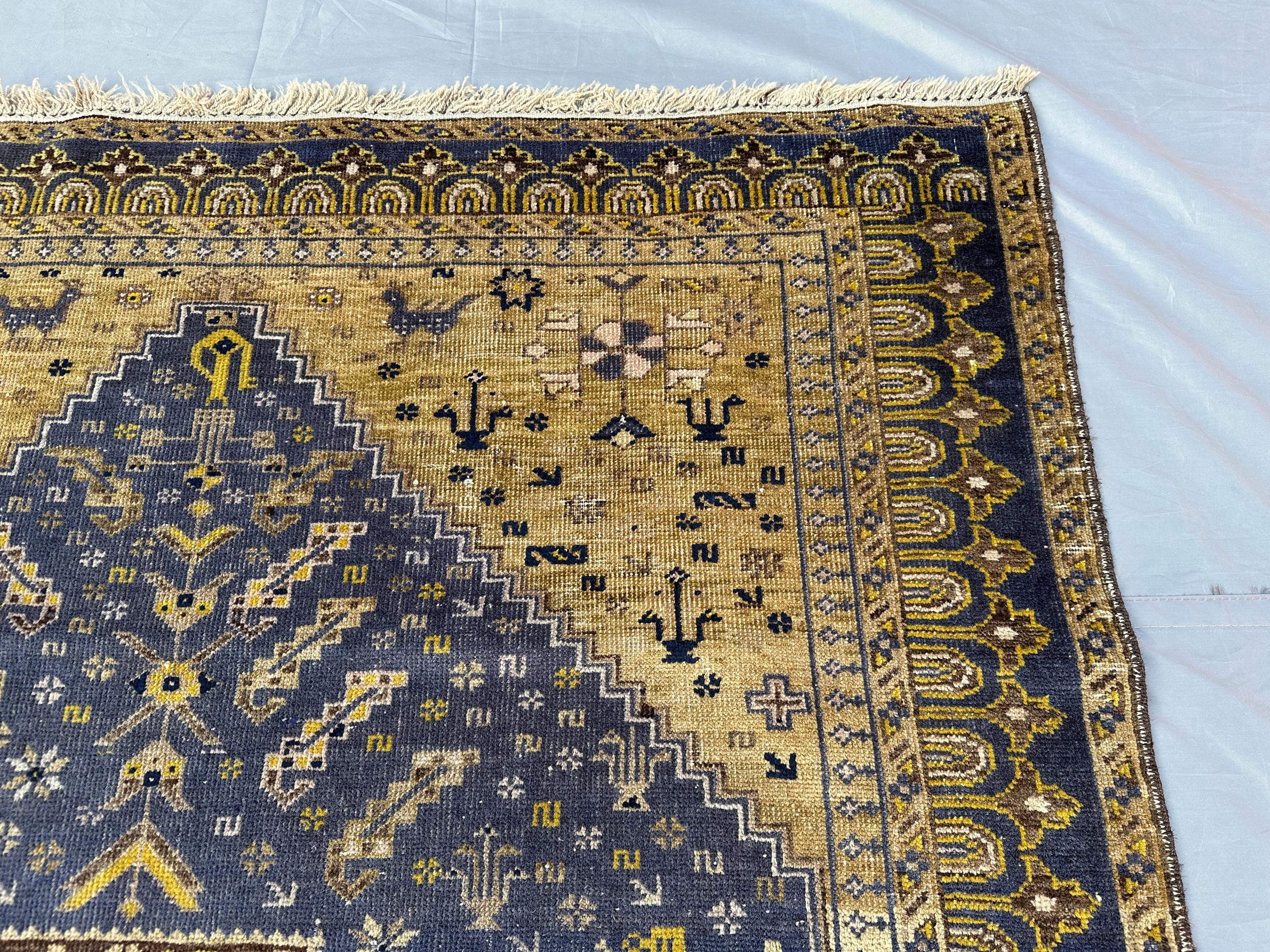 アフガン　ウォーラグ　トライバルラグ　バルーチ 4x7 ヴィンテージ アフガン バルーチ トライバルラグ、遊牧民