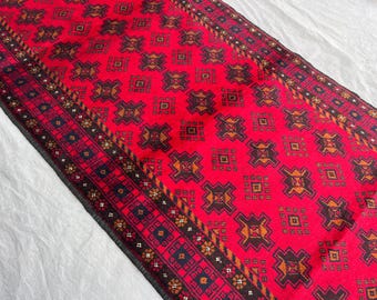 ヴィンテージ アフガン バルーチ ランナーラグ 2'5