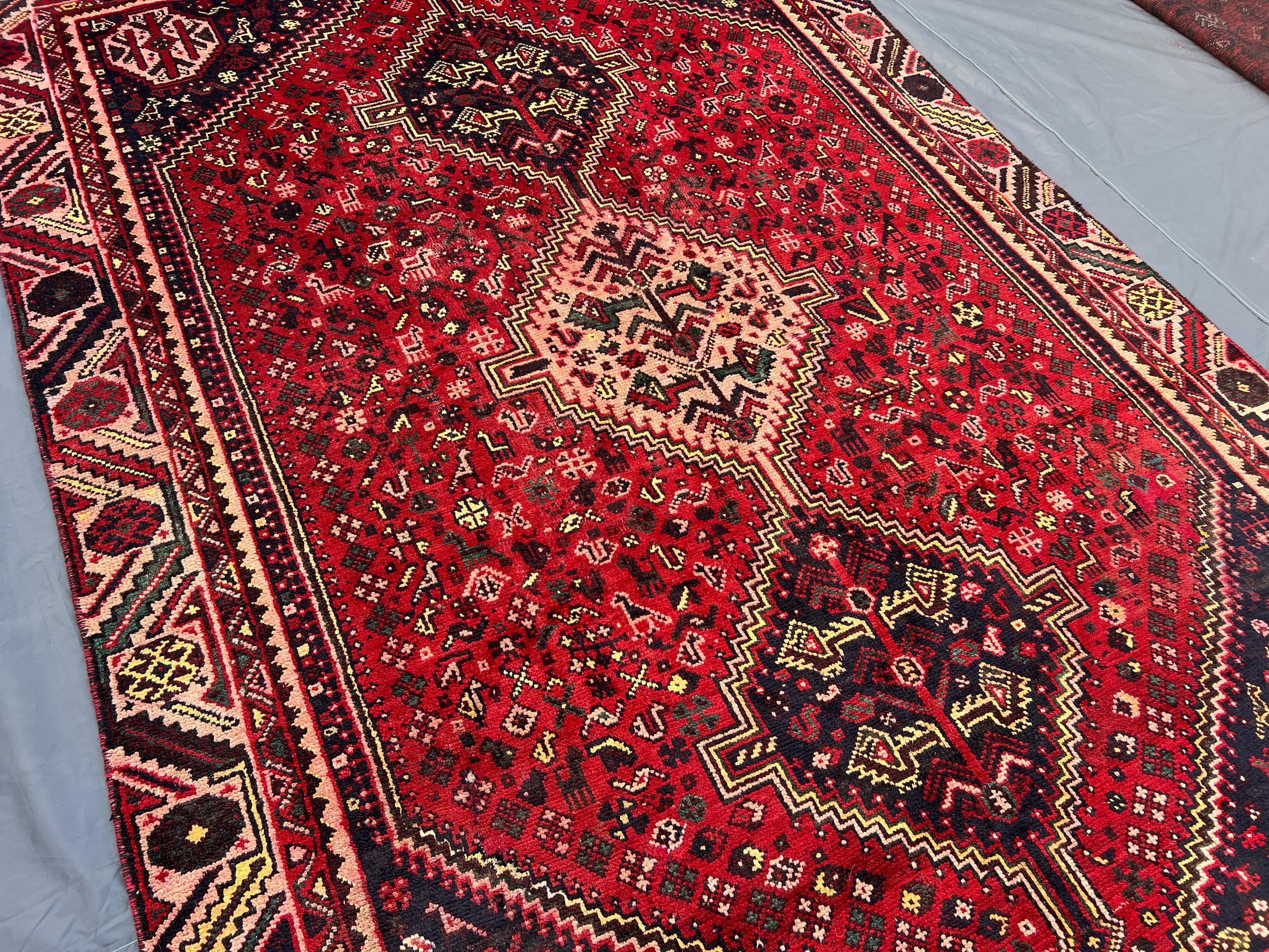 6'3" x 9'6" Vintage Turkish Hand-Knotted Rug, Rare Caucasian Style, Geometric Pattern, Soft Pile, Elegant Area Rug, Top Quality Bedroom Rug