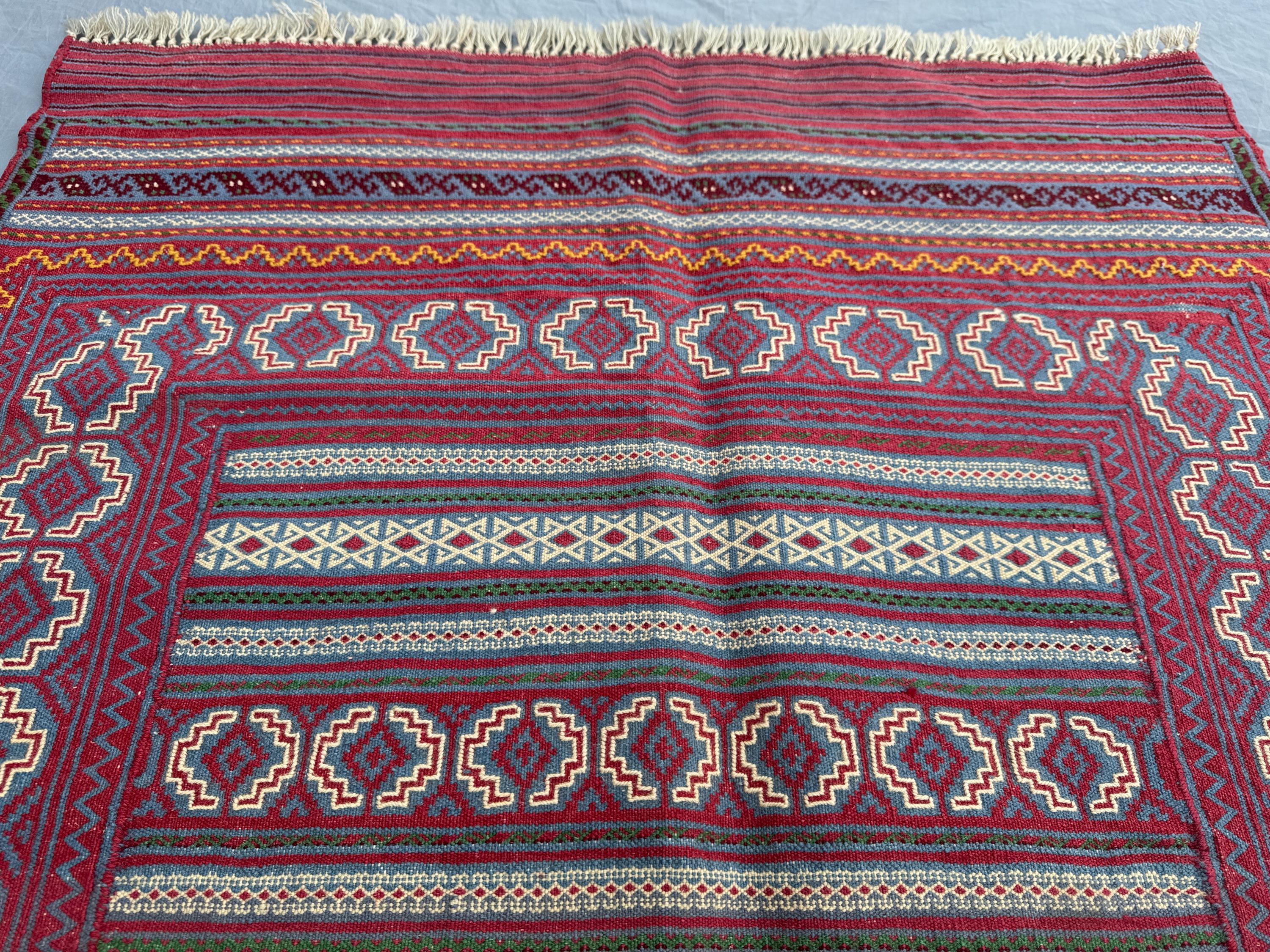 3 x 5フィートのヴィンテージアフガンスマックキリム | 手織り平織り