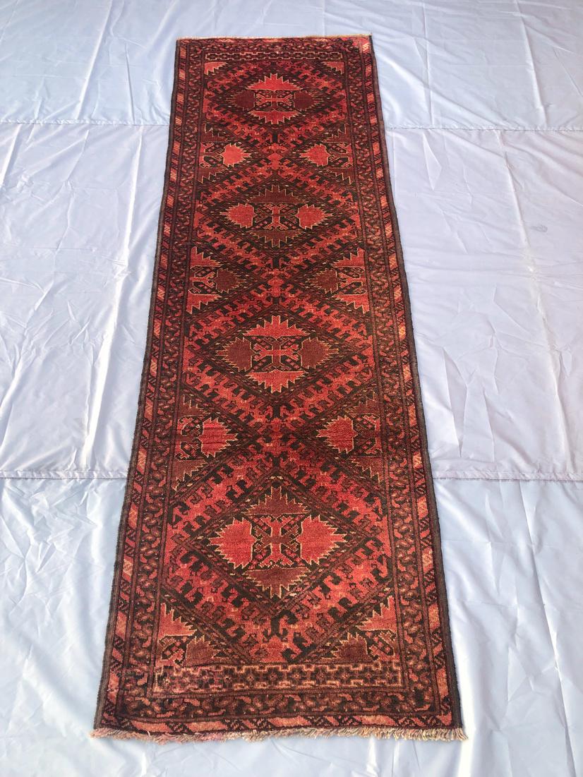 3x9 ft Tribal Runner Rug, Vintage Handmade Beauty for Hallways, Classic Handwoven rug/Vintage runner rug, wool runner rug