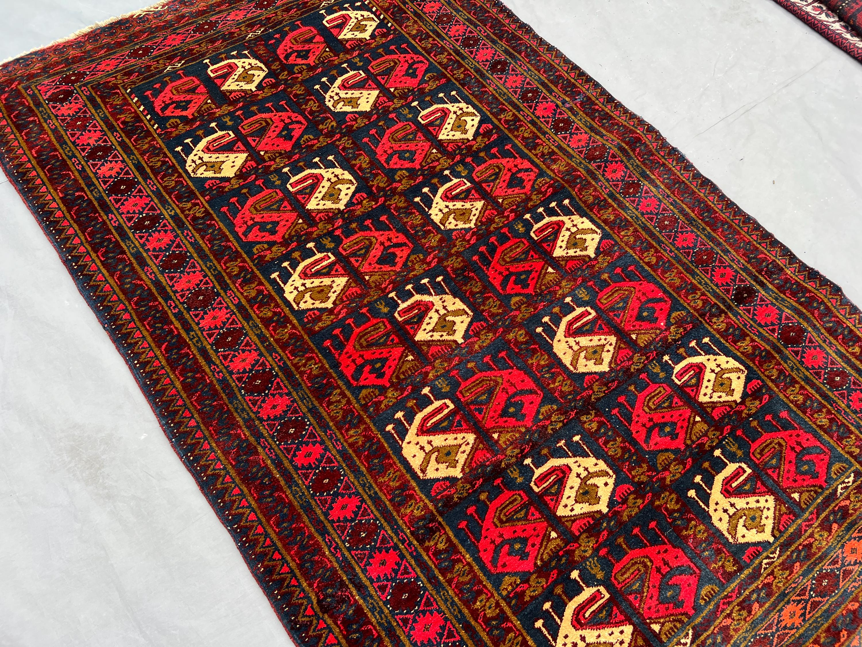 4x6 Antique afghan tribal rug, Turkmen Bukhara rug, Vintage Old Carpet, Kitchen rug, Handmade Bedroom Rug, Bohemein Decor Moroccan rug