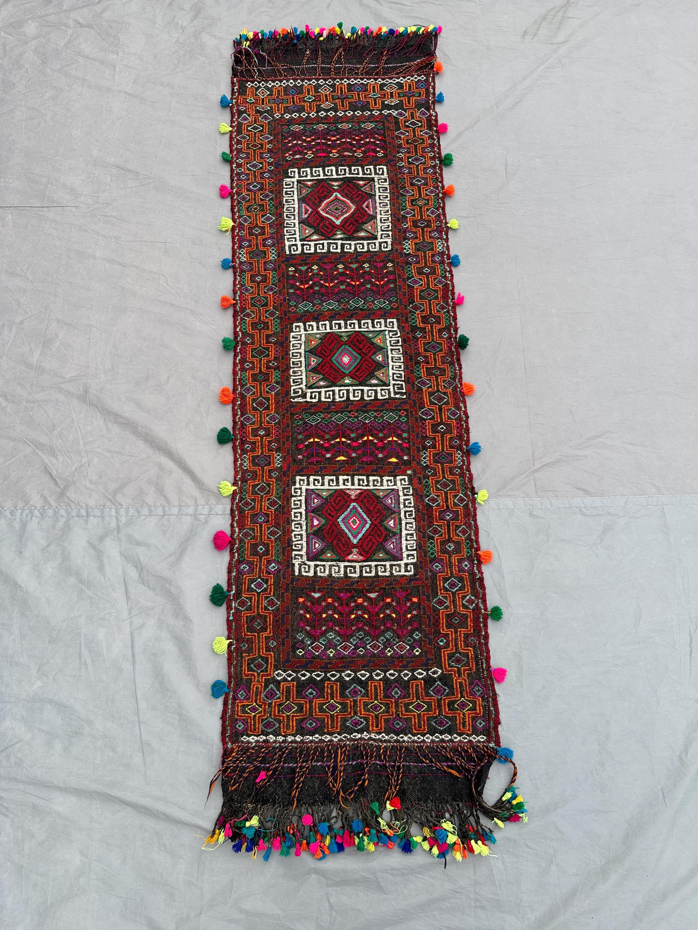 2x6 Afghan Baluchi Kilim Runner | Vintage Tribal Flatweave Wool Rug | Colorful Narrow Corridor Rug | Handmade