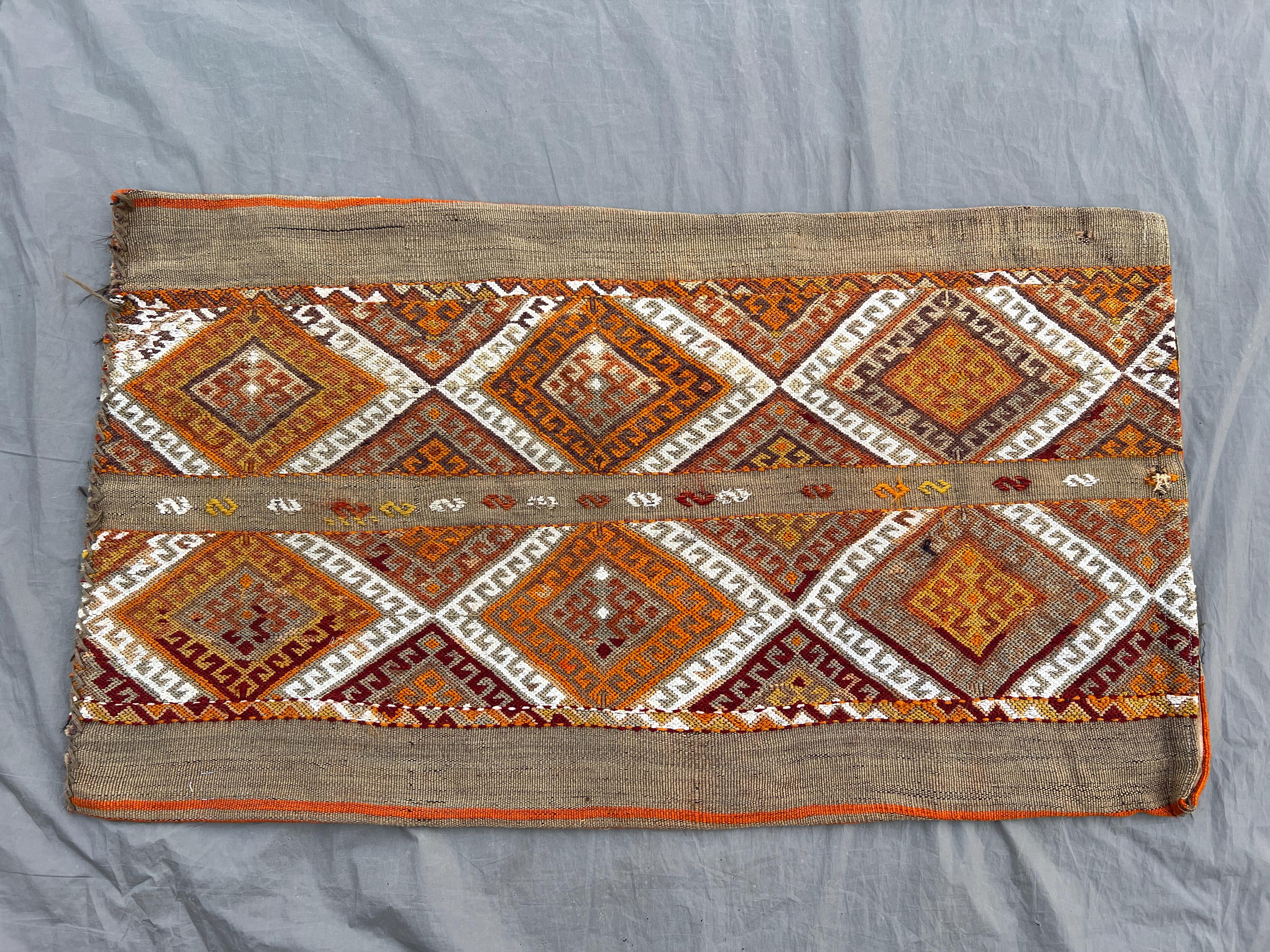 1'1x3'3 ft Vintage Afghan Baluchi Handwoven Kilim Rug Flatweave Geometric Wool Accent Rug Decorative Accent En