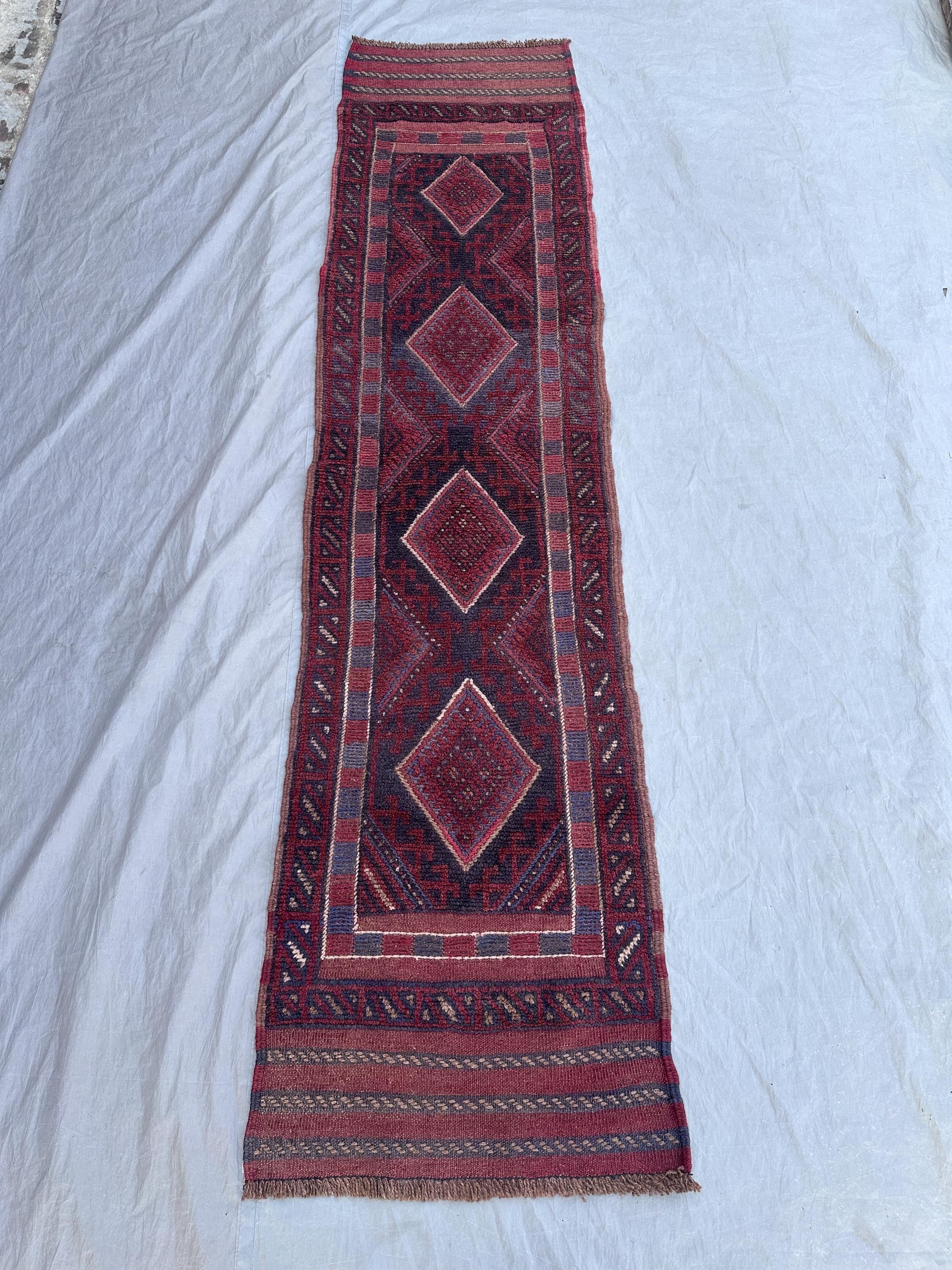 1'11x7'10 ft Antique Afghan Mashwani Rug, 100% Wool Handmade Tribal Rug, Geometric design Oriental Rug, Hallway 9 ft Runner Rug, Kitchen Rug