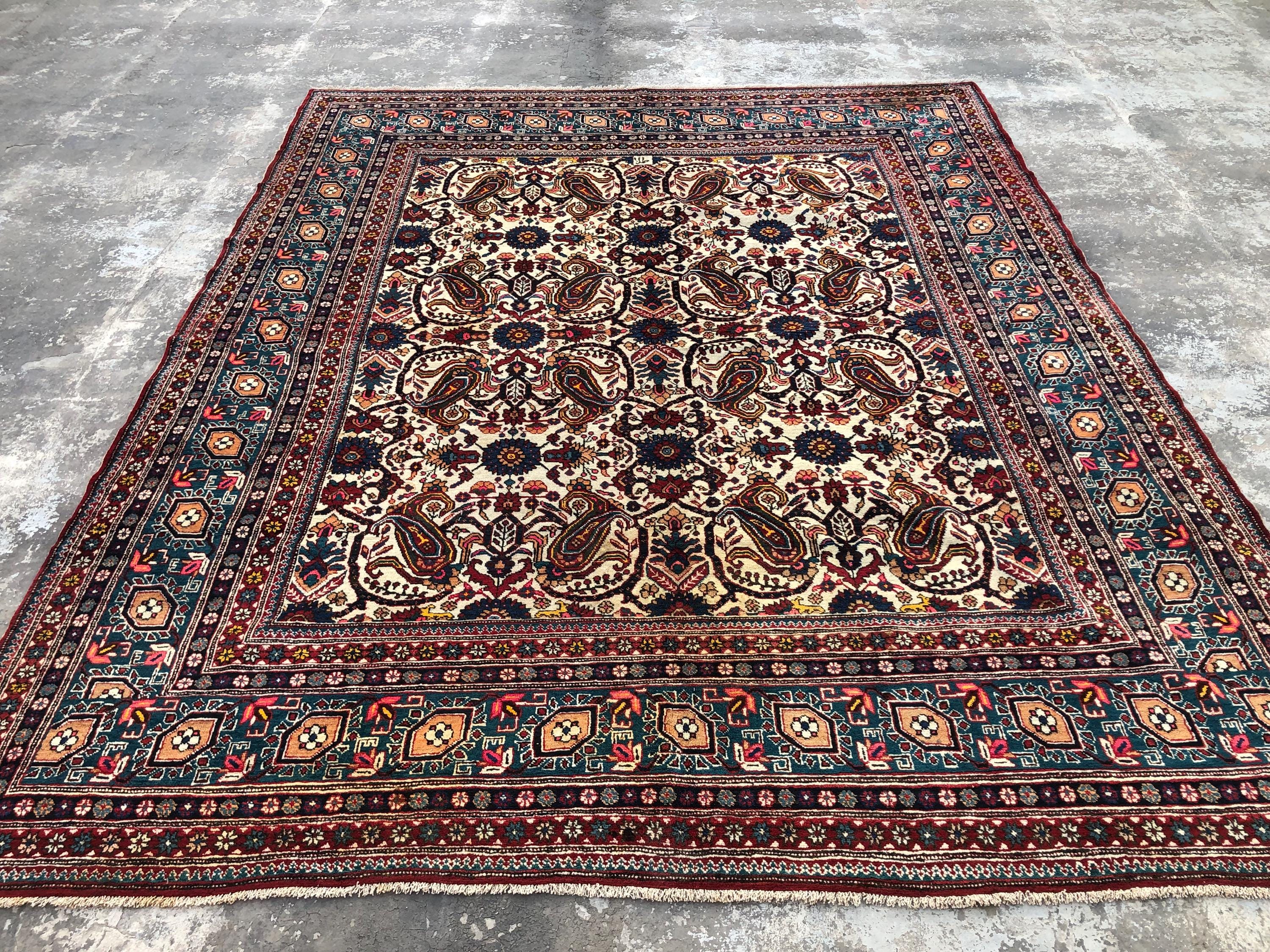 8.4x10.2 ft Antique Caucasian Medallion Rug, Afghan Hand Knotted Rug, Sigler Design, Large Tribal Carpet, Bohemian Wool Area Rug, Livingroom
