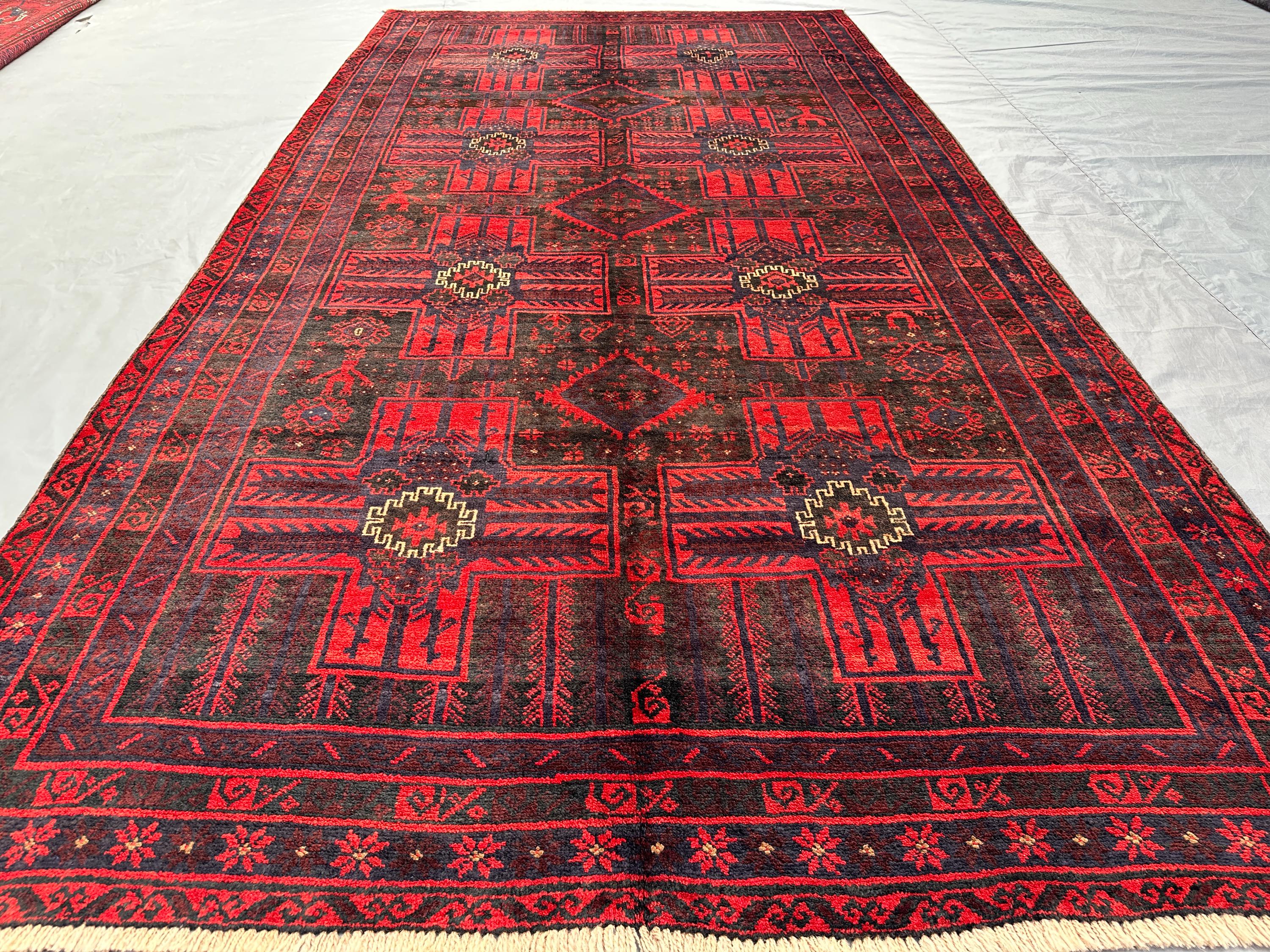 Antique Afghan Hand-knotted Baluch Rug 4'9x9'1 Ft, Tribal