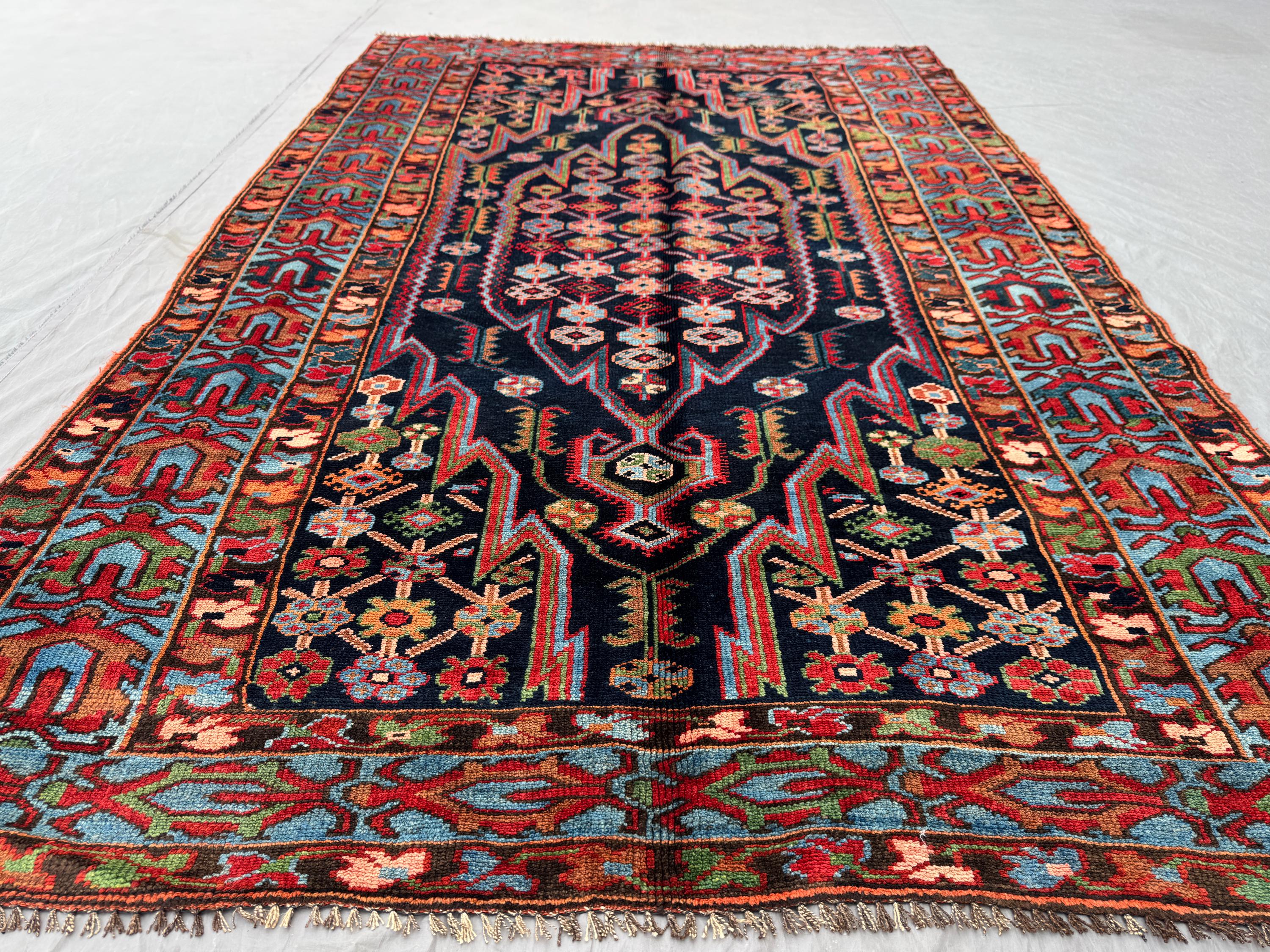 Turkish Hand Knotted | Vintage 5 x 7 ft | One-of-a-Kind Anatolian Design | Soft Pile Wool Area Rug for Living Room or Bedroom