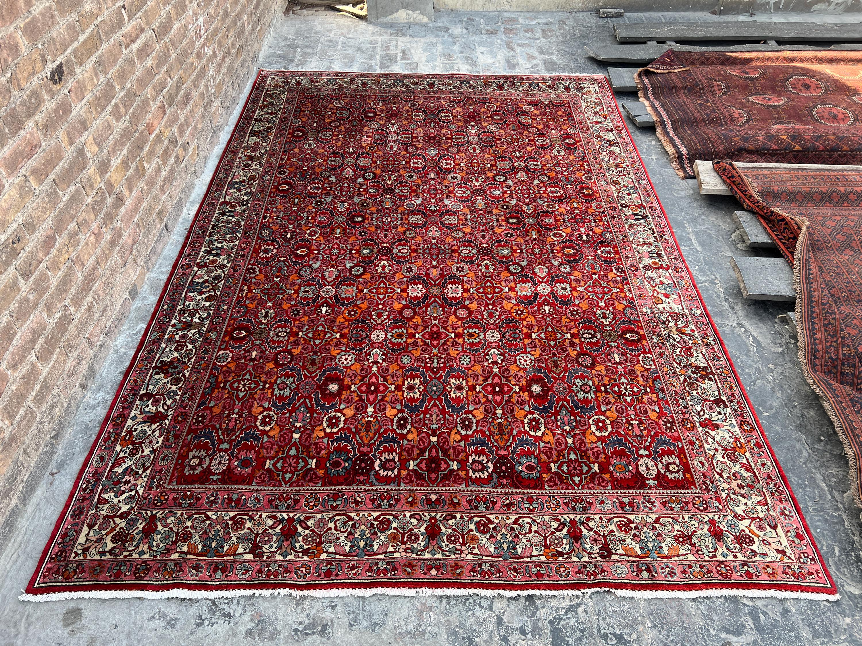 7'5"x11'3" ft Antique Hand Knotted Wool Rug | Geometric Carpet | Caucasian Style Medallion Rug Oriental Nomadic Area Rug, Living Room Rug