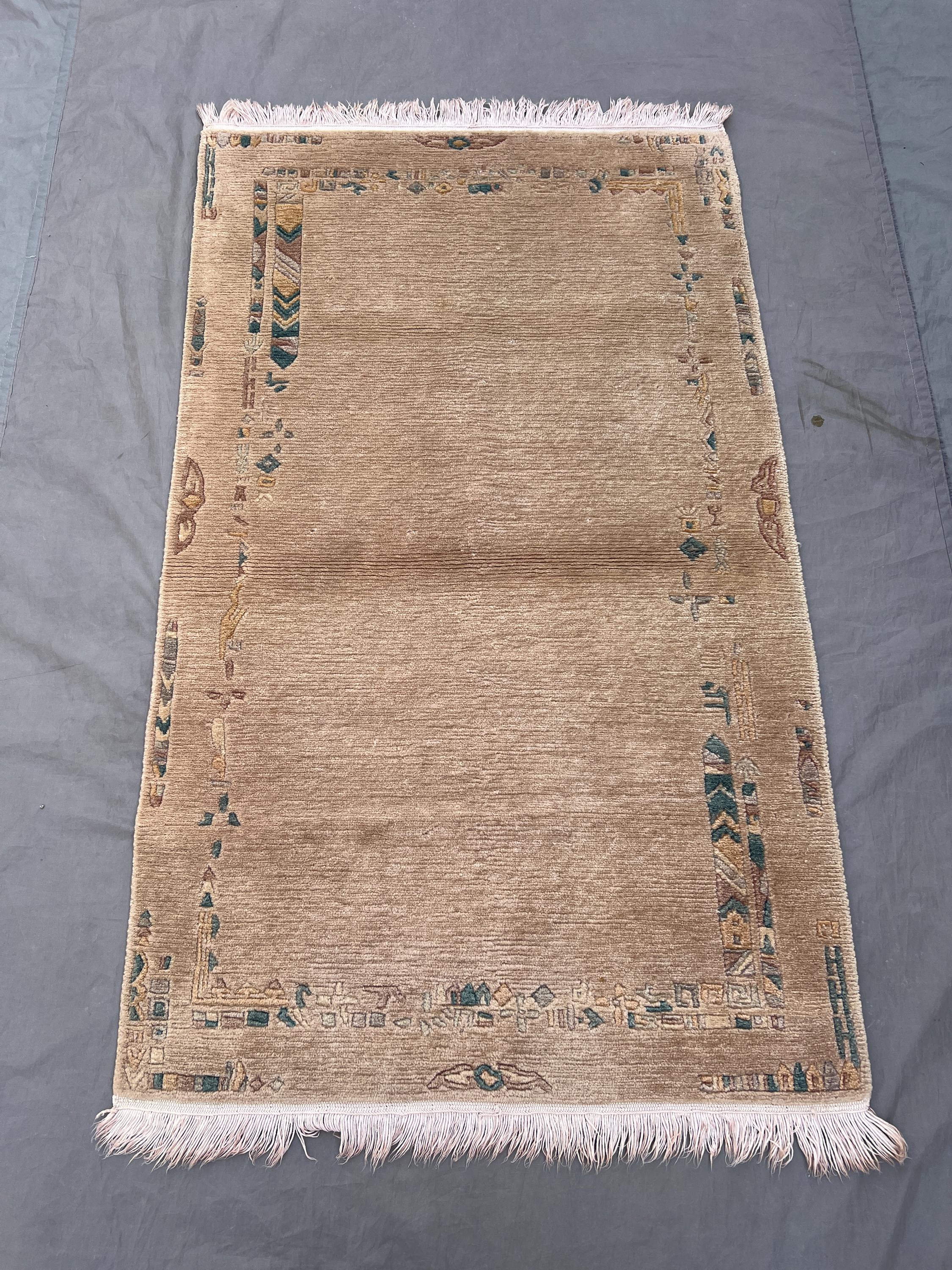 3.1 x 5 ft Afghan Hand-Knotted Vintage Rare Soft Pile Balochi Design Rug, One of a Kind, Small Area Rug for Home Decor