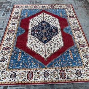 9x12 Afghan Handmade Rug/Tribal rug /Handmade Wool Area Rug/Chobe Rug/Kazakh rug/Traditional rug/Oriental Rug/Rug for Living room/Oushak rug